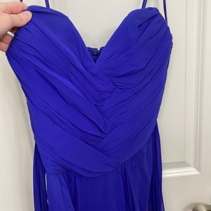 Nightline size 6 strapless royal blue silk dress